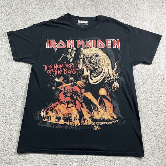 Iron Maiden Shirt Mens M Number Of The Beast Rock Band Tour Concert Tee Graphic - Picture 1 of 16